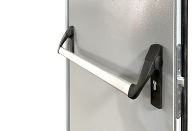 Двупольная глухая противопожарная нержавеющая дверь с системой Антипаника ДПМ 02/60 (EI 60) — №01 (NEW)